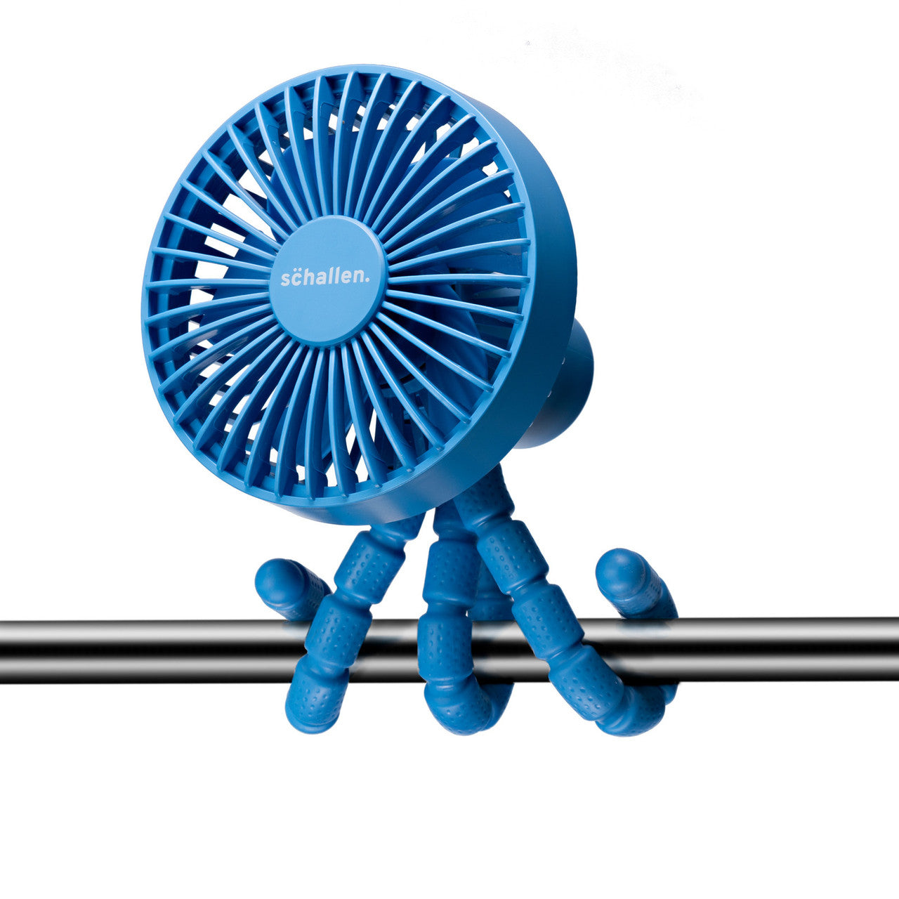 Schallen Rechargeable 4 Way Portable Lightweight Fan for Pram Fan, Car Seat, Desk, Office, Travel Fan - Blue
