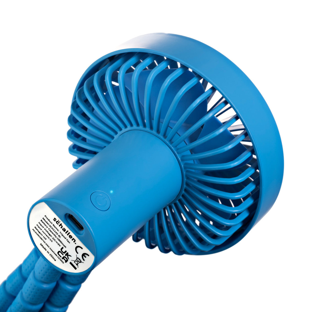 Schallen Rechargeable 4 Way Portable Lightweight Fan for Pram Fan, Car Seat, Desk, Office, Travel Fan - Blue