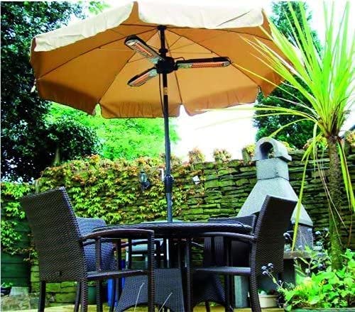 Schallen Halogen Garden Parasol Umbrella Heating Outdoor Patio Heater Electric Infrared Space Heater