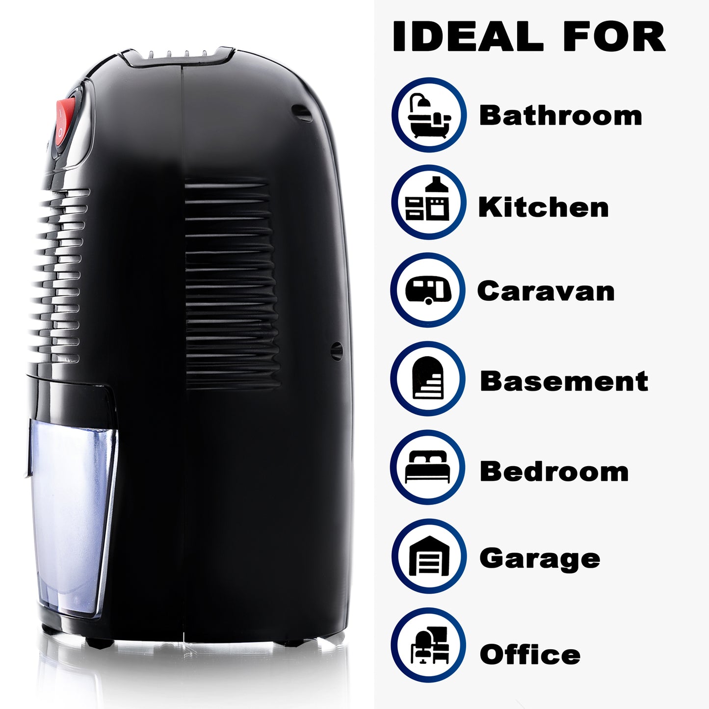 Schallen Black 500ml Mini Portable Compact Air Dehumidifier