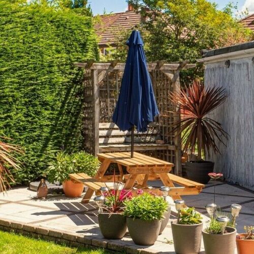 Schallen 2.7M Sturdy UV50 Sun Umbrella Parasol for Outdoor, Garden and Patio in Blue
