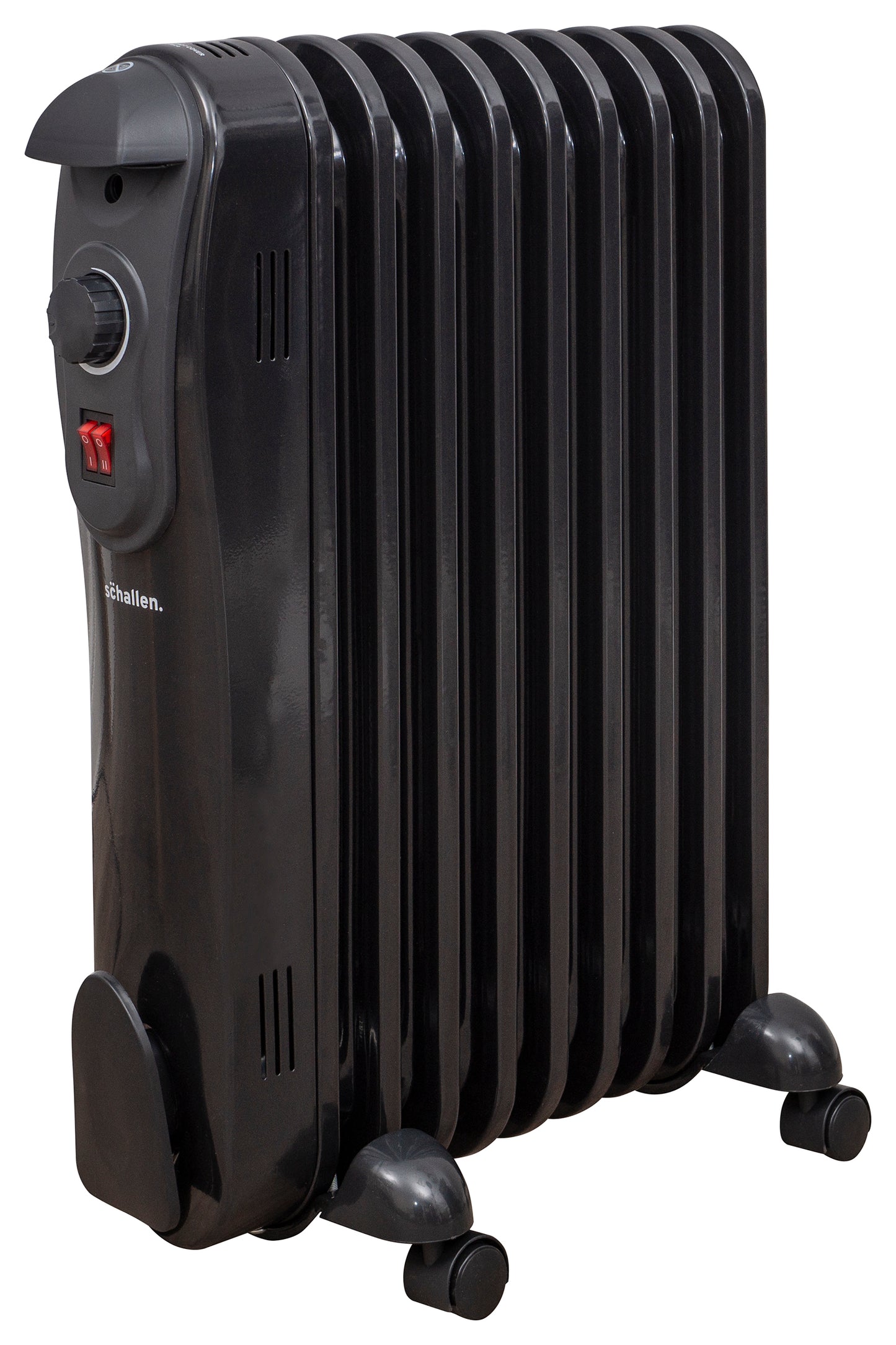 Schallen Black 2000W 9 Fin Portable Electric Slim Oil Filled Radiator Heater