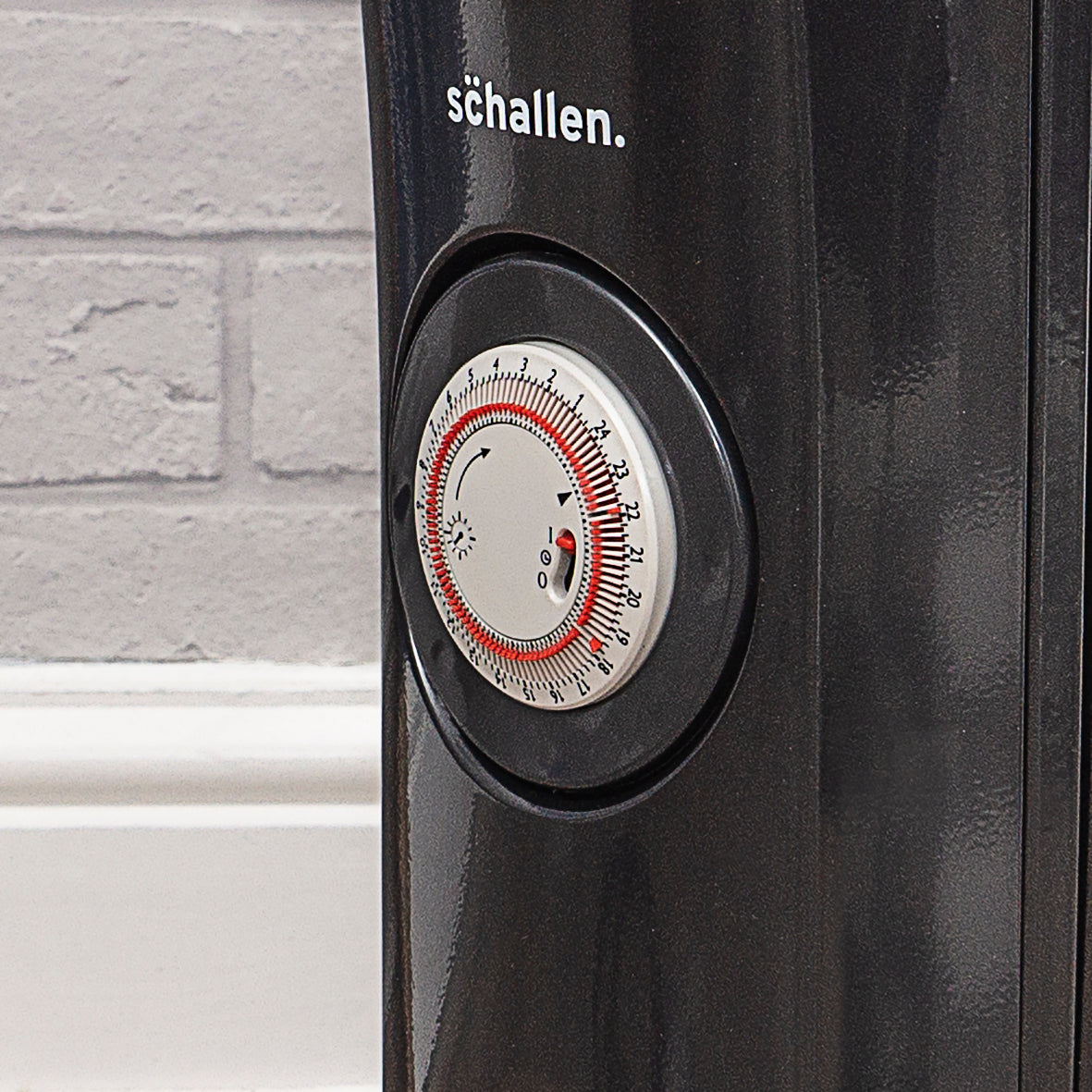 Schallen Black 2500W 11 Fin Portable Electric Slim Oil Filled Radiator Heater with Timer
