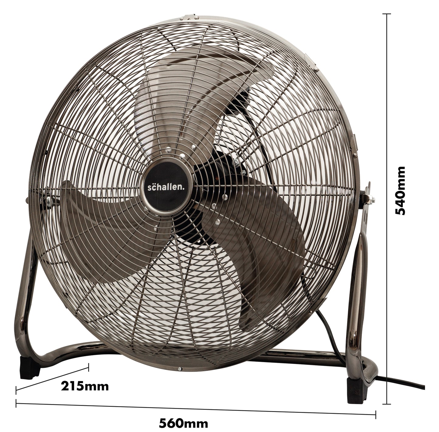 Schallen Gunmetal Black Metal High Velocity Cold Air Circulator Adjustable Floor Fan - 18"