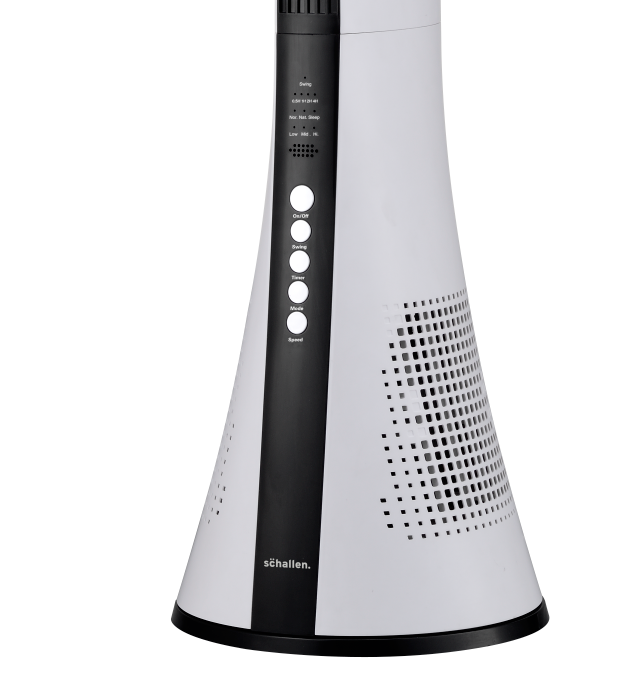 Schallen Oscillating Bladeless Slim Floor Standing Tower Fan with Remote Control, Timer & Sleep Mode