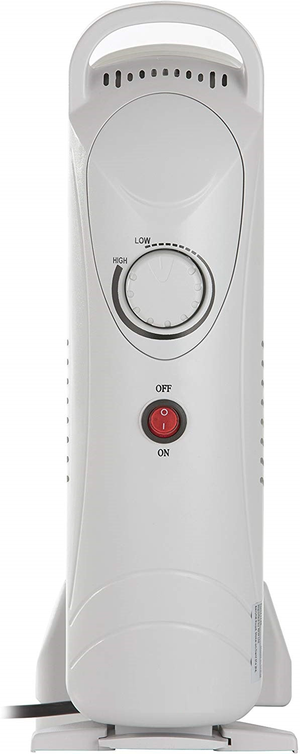 Schallen White 800W 6 Fin Mini Small Portable Electric Slim Oil Filled Radiator Heater