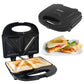 Schallen Black Sandwich Maker Butty Toaster Toastie Maker Making Machine with Non-Stick Coating & Heat Insulated Handle - Safety Thermal Cut-Out, Thermo Control & Locking System LED Light (Black)