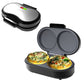 Schallen Electric Omelette Maker Deep Fill Healthy Eating Egg Pan with Non-Stick Coated Ceramic Plates & 2 Individual Cooking Plates with Cool Touch Handle (Stainless Steel)