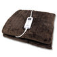 Schallen Brown Large Double Electric Soft Heated Throw Over Blanket with Timer