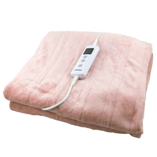 Schallen Pink Large Double Electric Soft Heated Throw Over Blanket with Timer