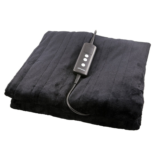 Schallen Black Large Double Electric Soft Heated Throw Over Blanket with Timer
