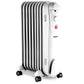 Schallen White 2000W 9 Fin Portable Electric Slim Oil Filled Radiator Heater