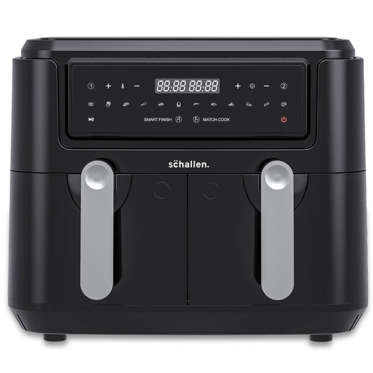 Schallen Black Dual Air Fryer, Digital, 10 Preset Functions, Low Running Cost and 60 Min Timer&nbsp;