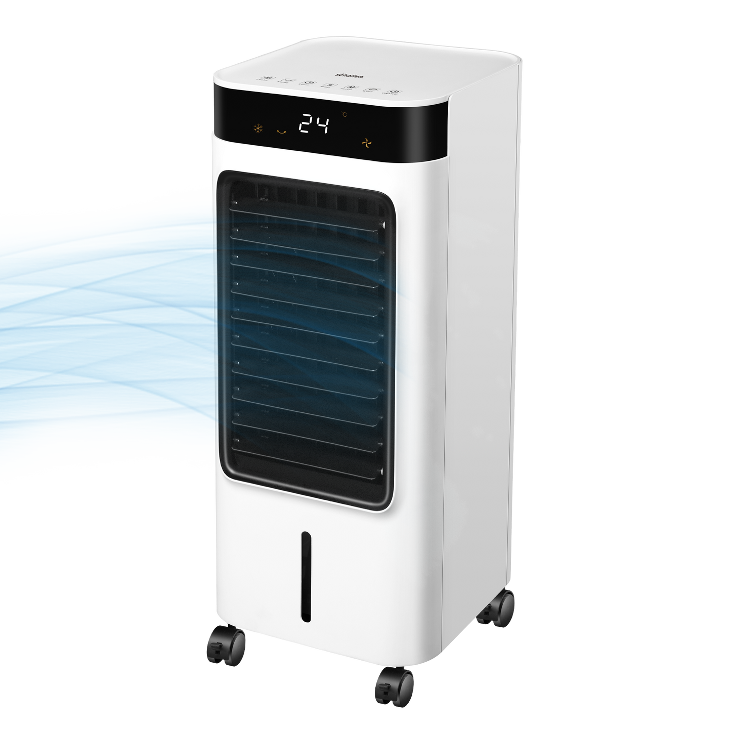 Schallen 9L Portable Air Cooler with Remote Control | Evaporative Tower Fan Cooler with 3 Speeds, 12H Timer, Digital & Energy Efficient, 2 Ice Packs in Black & White (Copy) (Copy)