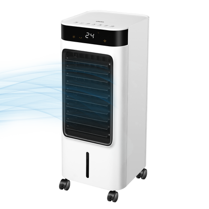 Schallen 9L Portable Air Cooler with Remote Control | Evaporative Tower Fan Cooler with 3 Speeds, 12H Timer, Digital & Energy Efficient, 2 Ice Packs in Black & White (Copy) (Copy)