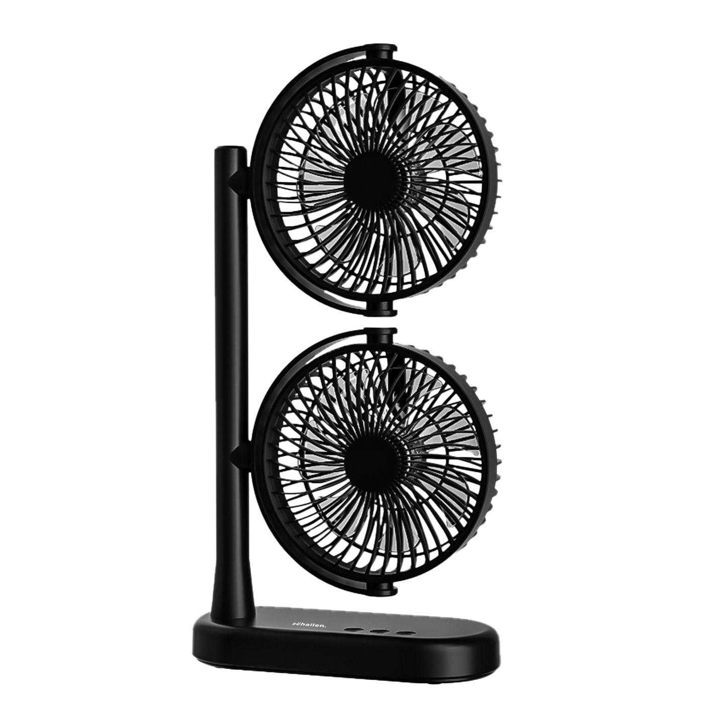 Schallen Dual Head USB-C Fan | Portable Desk Fan with 2 Speeds | Black