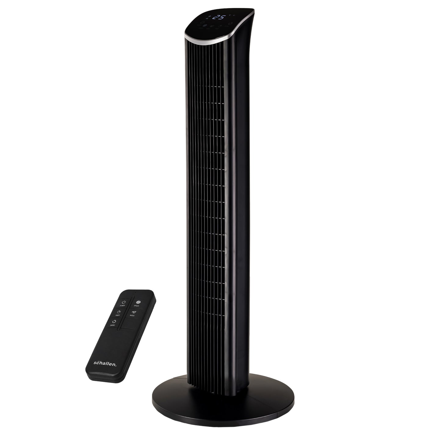 Schallen 36" Tower Fan Oscillating Tall Floor Standing Fan with Remote Control, DC Motor, Digital Display 12H Timer, 8 Speed Settings & 3 Wind Modes | Quiet, Powerful, Energy Efficient Cooling
