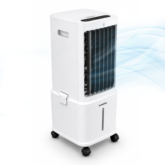 Schallen Portable Air Cooler with Humidifier & Air Purifier, 10L Water Tank, 3 Speed & Mode Settings, Remote Control + 2 Ice Packs