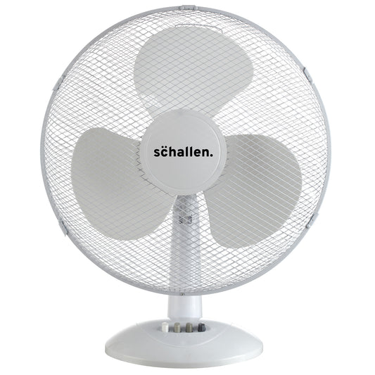 Schallen Electric Air Cooling Large 16" Worktop Table Desk Fan in White