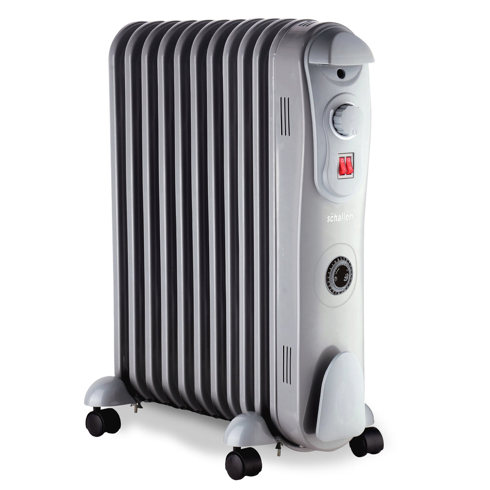 Schallen Grey 2500W 11 Fin Portable Electric Slim Oil Filled Radiator ...