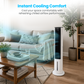 Schallen 5.4L Portable Air Cooler with Remote Control | Evaporative Tower Fan Cooler with 3 Speeds, 12H Timer, Digital & Energy Efficient, 2 Ice Packs in Black & White (Copy)