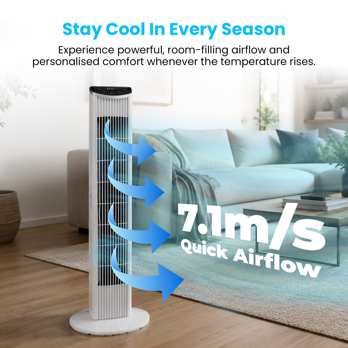 Schallen 36" Tower Fan Oscillating Tall Floor Standing Fan with Remote Control, DC Motor, Digital Display 12H Timer, 8 Speed Settings & 3 Wind Modes | Quiet, Powerful, Energy Efficient Cooling