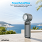 Schallen Handheld Fan with Ice Cooling Plate, 100-Speed Portable Rechargeable Fan, 4000mAh Battery, Up to 11 Hours Runtime & Digital Display for Travel, Office and Outdoors (Available in Grey & White)