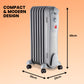 Schallen Grey 1500W 7 Fin Portable Electric Slim Oil Filled Radiator Heater