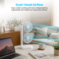 Schallen Dual Head USB-C Fan | Portable Desk Fan with 2 Speeds | White
