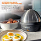 Schallen Electric Egg Cooker, Boiler, Poacher Poached Boiled, Hard Eggs and Soft Eggs Holds up to 7 Eggs, (Silver & Black, Stainless Steel)