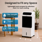 Schallen 12L Portable Air Cooler with Remote Control | Evaporative Tower Fan Cooler with 3 Speeds, 12H Timer, Digital & Energy Efficient, 2 Ice Packs in Black & White (Copy) (Copy) (Copy)