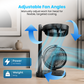 Schallen Dual Head USB-C Fan | Portable Desk Fan with 2 Speeds | Black