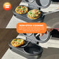 Schallen Electric Omelette Maker Deep Fill Healthy Eating Egg Pan with Non-Stick Coated Ceramic Plates & 2 Individual Cooking Plates with Cool Touch Handle (Stainless Steel)