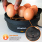 Schallen Electric Egg Cooker, Boiler, Poacher Poached Boiled, Hard Eggs and Soft Eggs Holds up to 7 Eggs, (Silver & Black, Stainless Steel)