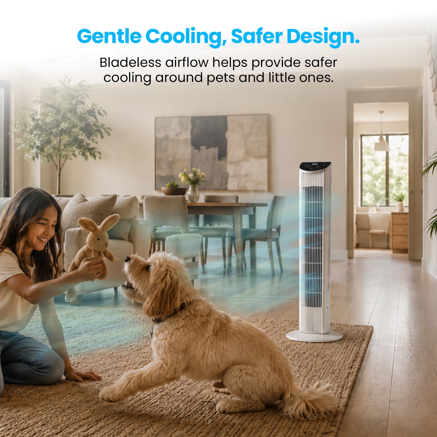 Schallen 36" Tower Fan Oscillating Tall Floor Standing Fan with Remote Control, DC Motor, Digital Display 12H Timer, 8 Speed Settings & 3 Wind Modes | Quiet, Powerful, Energy Efficient Cooling