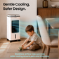 Schallen 3.9L Portable Air Cooler with Remote Control | Evaporative Tower Fan Cooler with 3 Speeds, 12H Timer, Digital & Energy Efficient, 2 Ice Packs in Black & White