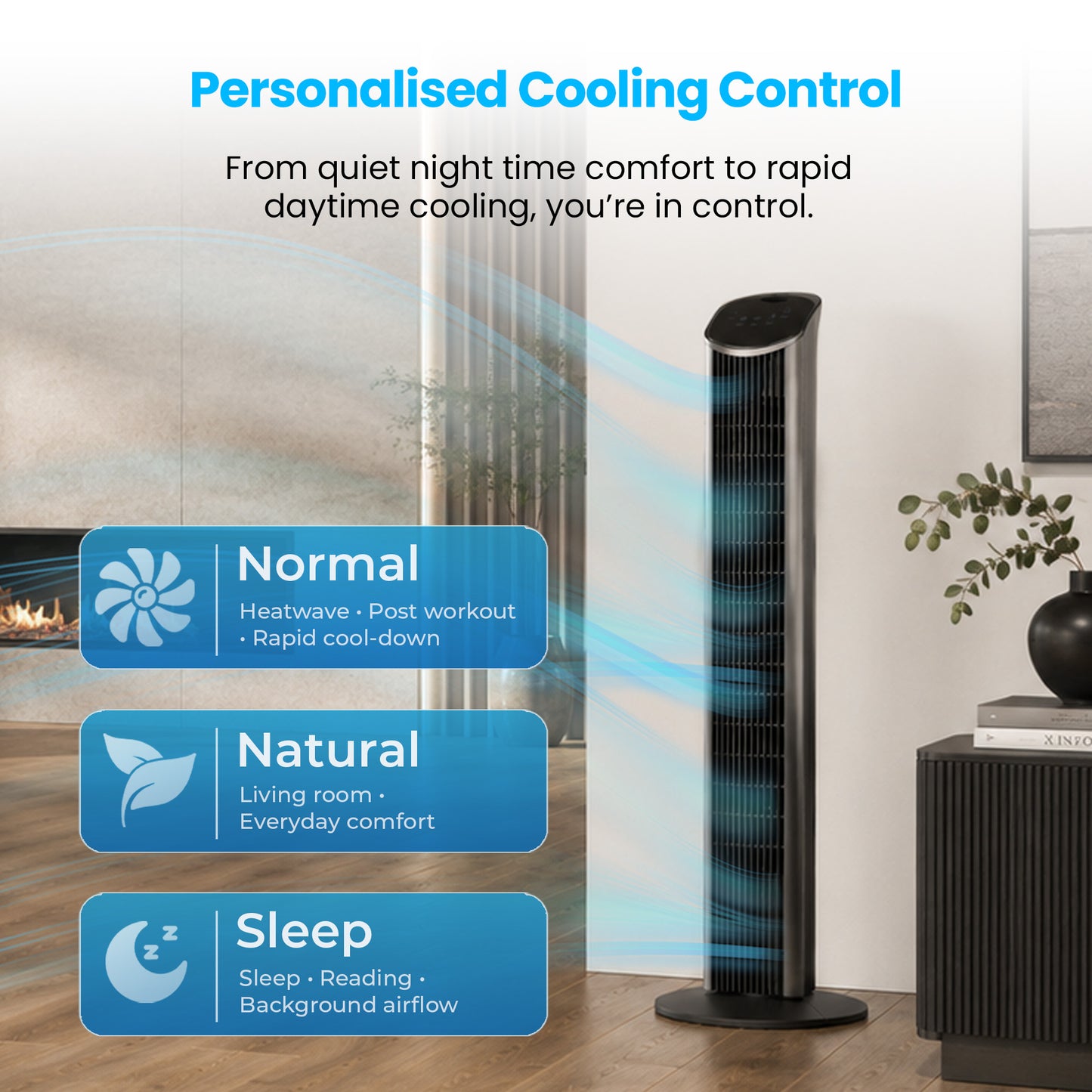 Schallen 36" Tower Fan Oscillating Tall Floor Standing Fan with Remote Control, DC Motor, Digital Display 12H Timer, 8 Speed Settings & 3 Wind Modes | Quiet, Powerful, Energy Efficient Cooling