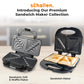 Schallen Black Sandwich Maker Butty Toaster Toastie Maker Making Machine with Non-Stick Coating & Heat Insulated Handle - Safety Thermal Cut-Out, Thermo Control & Locking System LED Light (Black)