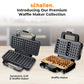 Schallen Waffler Maker, Large 2 Slice Square Non-Stick Hot Plates, Temperature Controlled Belgian Waffle Making Machine for Breakfast or Snacks (Stainless Steel, Black & Silver)
