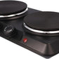 Schallen Electric Double Hot Plate Hob, Portable Tabletop Cooking Hob with Adjustable Thermostat, Ideal for Home, Student Living, Camping, Caravans & Emergency Cooking,  Black