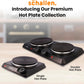 Schallen Electric Double Hot Plate Hob, Portable Tabletop Cooking Hob with Adjustable Thermostat, Ideal for Home, Student Living, Camping, Caravans & Emergency Cooking,  Black