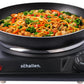 Schallen Electric Single Hot Plate Hob, Portable Tabletop Cooking Hob with Adjustable Thermostat, Ideal for Home, Student Living, Camping, Caravans & Emergency Cooking,  Black