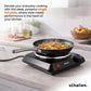 Schallen Electric Single Hot Plate Hob, Portable Tabletop Cooking Hob with Adjustable Thermostat, Ideal for Home, Student Living, Camping, Caravans & Emergency Cooking,  Black