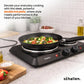 Schallen Electric Double Hot Plate Hob, Portable Tabletop Cooking Hob with Adjustable Thermostat, Ideal for Home, Student Living, Camping, Caravans & Emergency Cooking,  Black