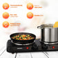 Schallen Electric Double Hot Plate Hob, Portable Tabletop Cooking Hob with Adjustable Thermostat, Ideal for Home, Student Living, Camping, Caravans & Emergency Cooking,  Black