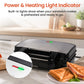Schallen Sandwich Toaster Maker & Toastie Maker Butty Toasting Machine - Deep Fill Non-Stick Hot Plates – 4 Slice Electric Grill Press for Toasted Cheese Snacks Lunch Breakfast - Black & Silver