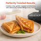 Schallen Sandwich Toaster Maker & Toastie Maker Butty Toasting Machine - Deep Fill Non-Stick Hot Plates – 4 Slice Electric Grill Press for Toasted Cheese Snacks Lunch Breakfast - Black & Silver