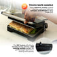 Schallen Panini Grill Press, 2 Slice Sandwich Panini Press & Toastie Maker Machine with Non Stick Hot Plates & Cool Touch Handle 1000W (Black & Silver, Stainless Steel)