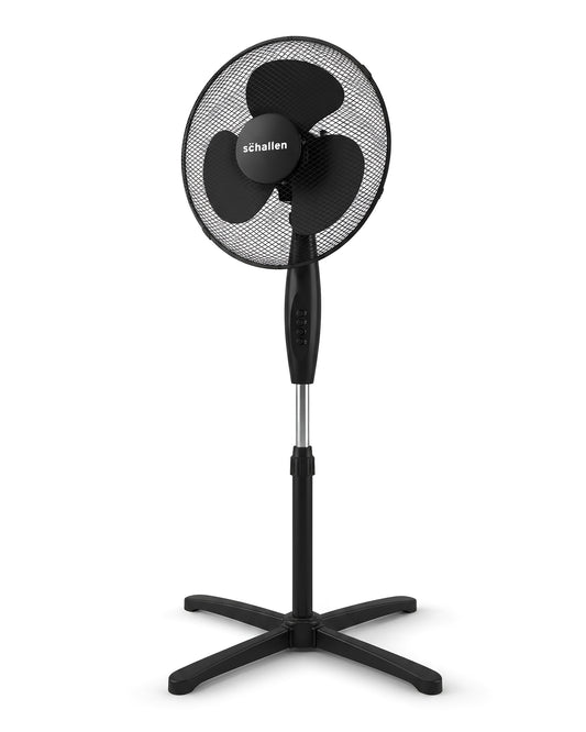 Schallen 16" Electric Oscillating Floor Standing Tall Pedestal Air Cooling Fan - Black