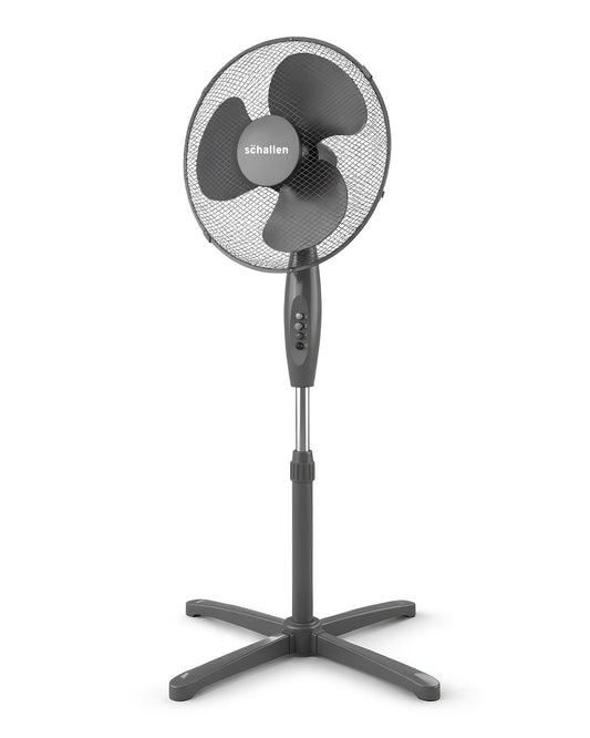 Schallen 16" Electric Oscillating Floor Standing Tall Pedestal Air Cooling Fan - Grey